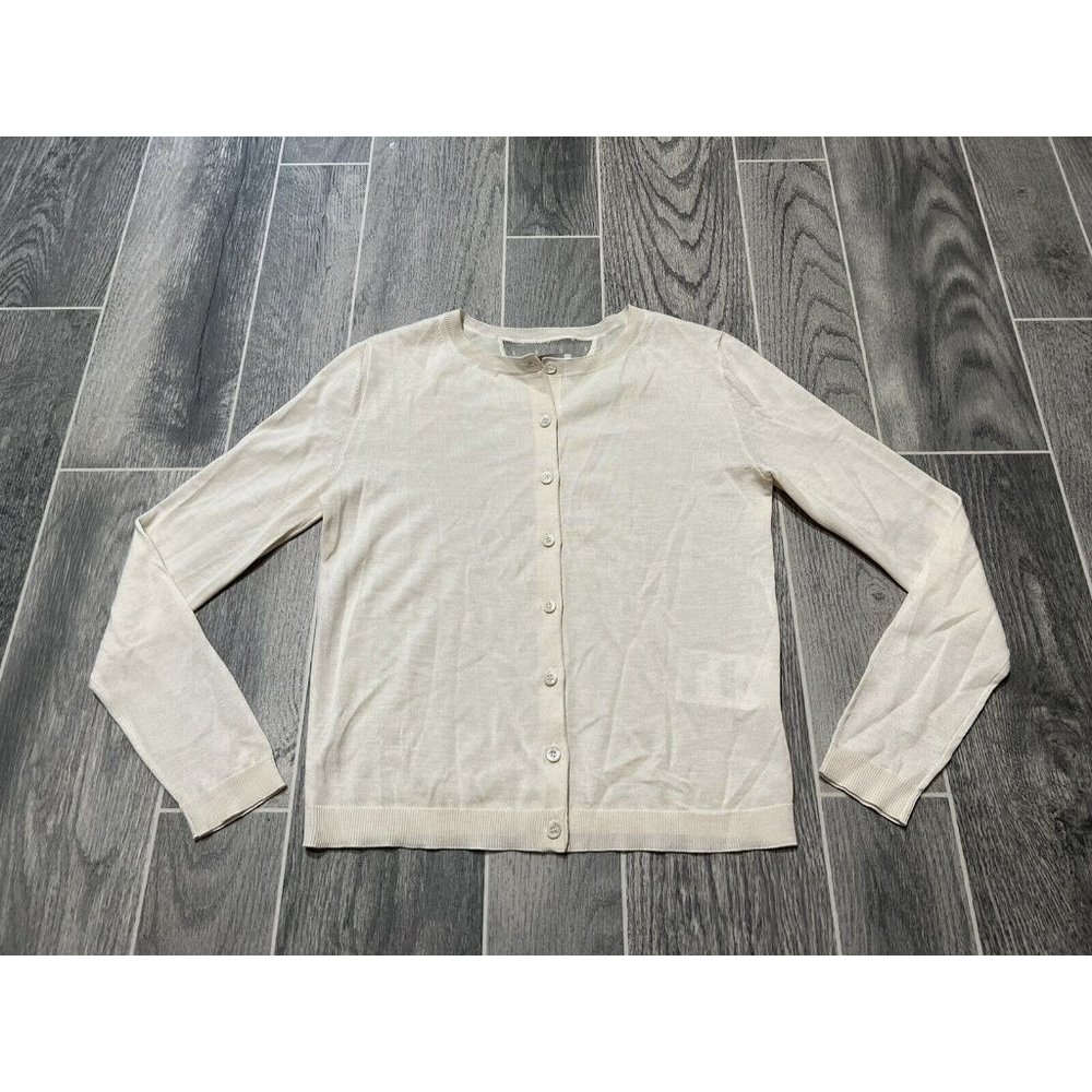 RED VALENTINO Cream cashmere/silk cropped cardigan with lace SZ XS